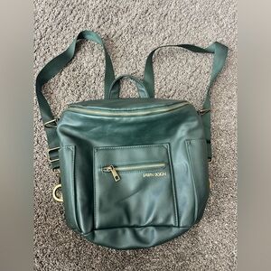 Fawn Design The Mini Vegan Leather Backpack Diaper Bag Emerald Green